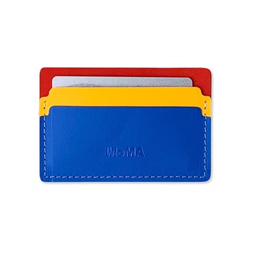 美國 MoMA 阿根廷再生皮革多色卡包紅黃藍多卡位包通勤便攜卡包
