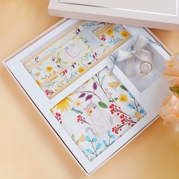 母親節經典高級禮盒  三件套經典 貓語方巾+髮帶絲巾+絲巾扣