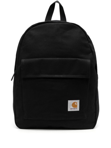Carhartt WIP - logo-patch cotton backpack - unisex - Cotton/Cotton - One Size - Black