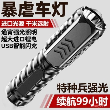 臺灣出貨⭐免運⭐LED便攜式強光手電筒USB可充電迷你便攜式超亮家用遠射戶外耐用照明燈筒adsq