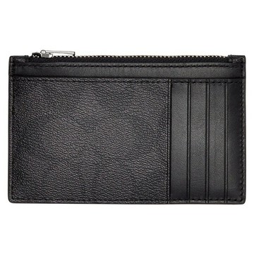 COACH 蔻馳 滿版LOGO拉鍊零錢包  黑色  12.5 x 7.5 x 1cm