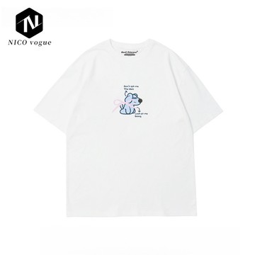 【Nico】100%純棉短袖 夏季新款 韓系 設計感上衣 純棉T恤 白色短袖T恤女 可愛衣服 衣服女 夏天衣服 男上衣