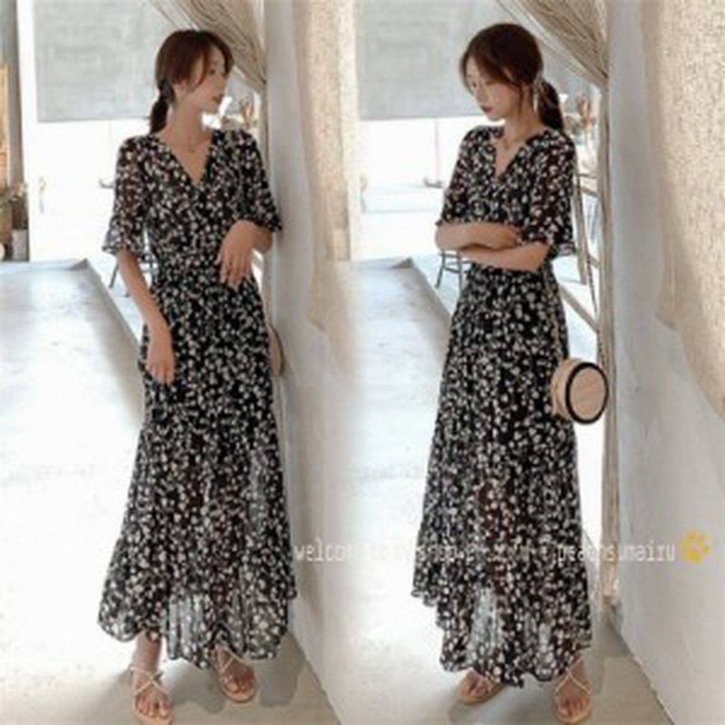 最上の品質な 40代 マキシワンピース 春夏 キャミワンピース 花柄 半袖 ドレス