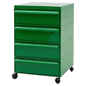 中古堆疊移動收納櫃 4層  42 x 42 x 64cm  綠色  1個