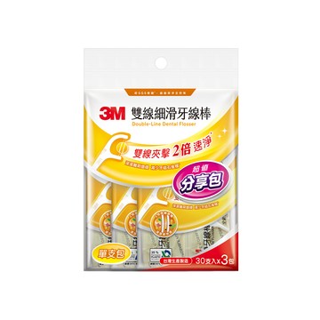 3M 細滑牙線棒雙線單支裝分享包90支-ECO包裝