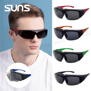 【SUNS】台灣製偏光太陽眼鏡 上翻式墨鏡 抗UV400/可套鏡 防眩光/遮陽/遠光燈/增加安全性