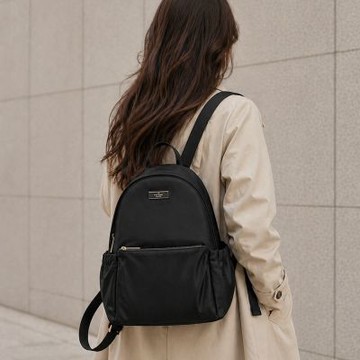 【KATE SPADE】Kate Spade Carter 輕量尼龍後背包-經典黑色｜大容量通勤包 女生後背包
