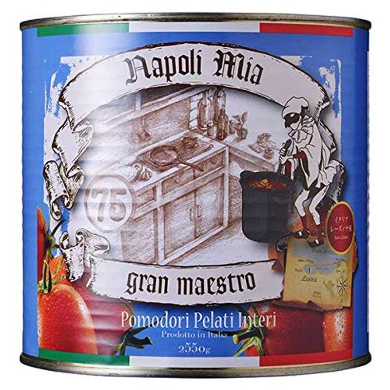 Napoli Mia ナポリ・ミア ホールトマト 2.55kg 塩なし6缶セット