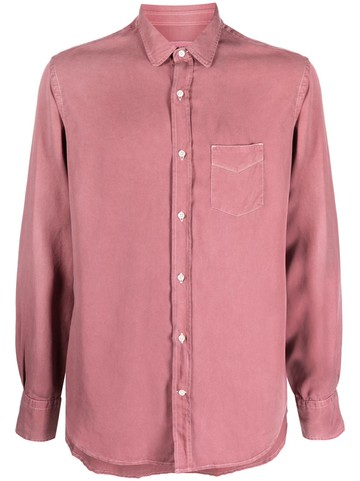Officine Generale - long-sleeve shirt - men - Lyocell - L - Red