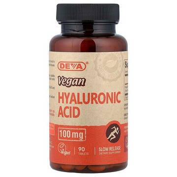 Deva, 全素食透明質酸，100 毫克，90 片