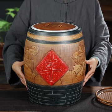 景德鎮陶瓷米缸大米桶20斤30斤裝家用菜油缸50斤帶蓋密封面缸水缸