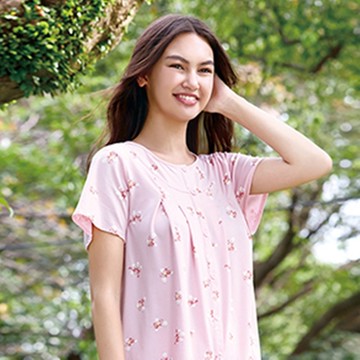 華歌爾睡衣-睡眠研究系列 M-L海藻纖維印花褲裝(春日粉) LWB58231UE