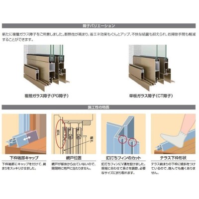 内付RSII CT障子 引違い 2枚建て 3560 W：1,692mm × H：1,058mm LIXIL