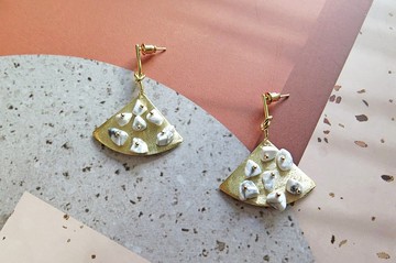 雲石925純銀耳環 天然石耳環 有型耳環 情人節禮物 雲石