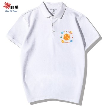 潮野屋 太陽系 宇宙 星球 POLO衫 短T 衣服 短袖上衣 歐美 潮T 可愛 潮流 街頭 創意 WPS-3228