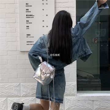 韓國小眾春夏款迷你小香風鏈條雙肩包女ins博主學生油蠟皮單肩包