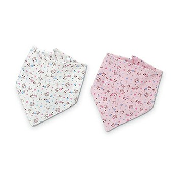 KU KU 酷咕鴨 雙面三角領巾2入-星星花款【悅兒園婦幼生活館】