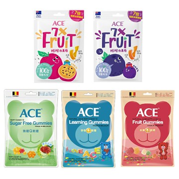 ACE 水果/字母/無糖 Q軟糖 48g 斑斑水果條 32g 百香果+奇亞籽/黑醋栗+奇亞籽【德芳保健藥妝】