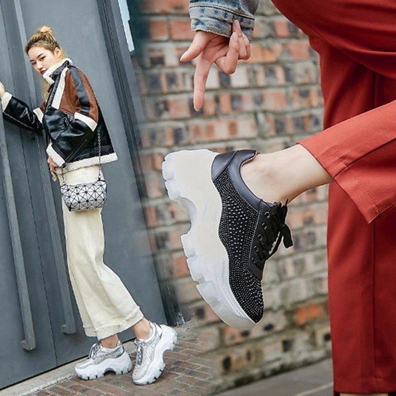 スニーカー キラキラ ラインストーン 牛革 厚底 美脚 疲れない カジュアル 大人可愛い きれいめ こなれ感 オールシーズン デート お出かけ Sh 通販 Lineポイント最大0 5 Get Lineショッピング