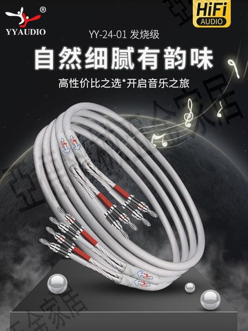 楊陽發燒HIFI音響線喇叭線24股單晶銅鍍銀主音箱線功放音頻連接線【亞德機械五金家居】