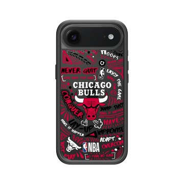iPhone Air Mod NX -邊框背蓋組合 (相機按鈕) 黑 - NBA - 塗鴉系列-芝加哥公牛 Chicago Bulls - Graffiti