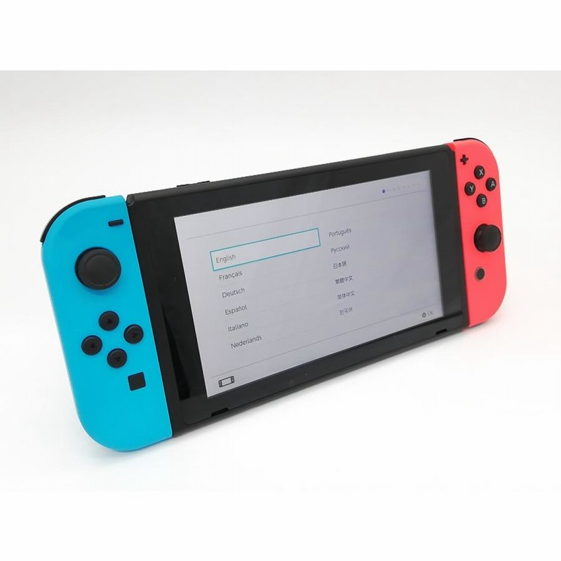 中古】Nintendo Switch 本体 Joy-Con(L) ネオンブルー/(R