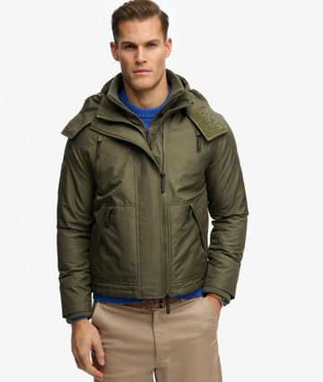 Superdry Men's Hooded Arctic Windcheater Jacket Khaki Size: S