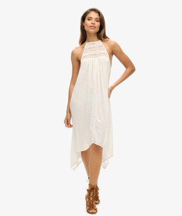 Superdry Women's Women's Ibiza Halter Midi Dress White / Off White - Size: 12 Size: 8
