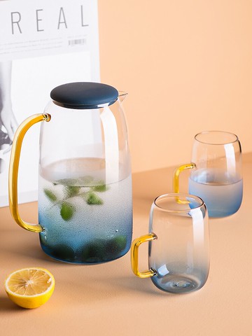 家用冷水壺 客廳玻璃涼水壺 北歐水杯水壺套裝耐高溫扎壺茶壺水杯