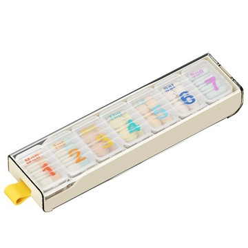 藥盒/切藥器 【晴安居】透明上蓋抽屜式密封藥盒 食品級PP材質便攜防潮七日藥盒-4入組