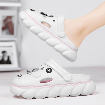 卡通拖鞋女款夏季可外穿厚底時尚涼拖高級感孕婦專用拖鞋軟底防滑