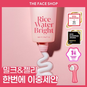 THE FACE SHOP Rice Water Bright Milk & Jelly Double Foaming Cleanser 190ml (2 Options)
