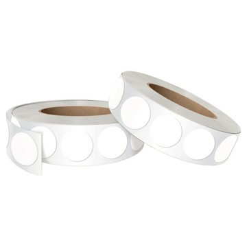 01SEALs 白色迷你圓點Yupo紙捲筒貼紙 R-49 15mm 500張  白色  2個