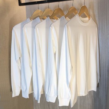 250克重磅新款潮流基礎黑白色寬松休閑情侶純棉長袖男女T恤衛衣