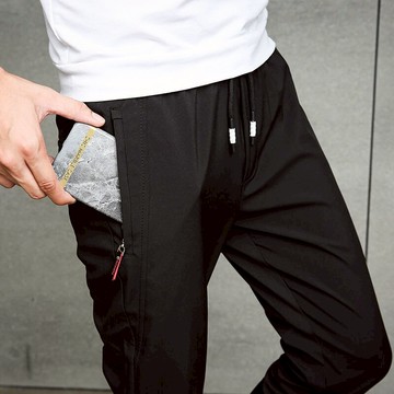 休閑褲男松緊腰運動褲韓版青少年速干褲潮流百搭跑步褲修身男褲子