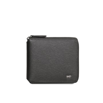 BRAUN BUFFEL 台灣總代理 瓦拉頓-TW 8卡拉鍊皮夾-黑色/BF537-328-BK