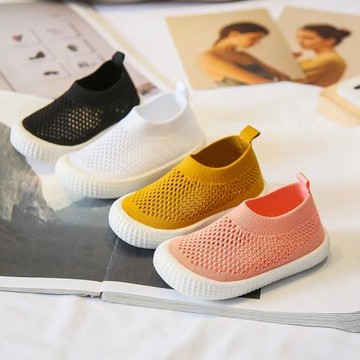 兒童飛織鞋1-6歲寶寶軟底鞋男童運動鞋幼兒園小白鞋兒童飛織板鞋