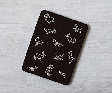 純色黑白紙飛機揩紙iPad 筆槽翻蓋式保護套 Pro13 11 10代 Air 7