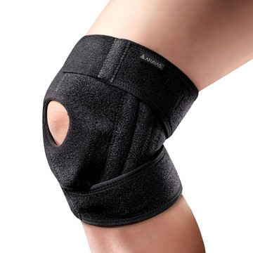 半月型矽膠軟骨髕骨軟鐵護膝/運動休閒防護護具(A1SAGZ02黑)