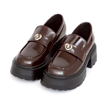 D+AF Love愛心釦飾厚底樂福鞋