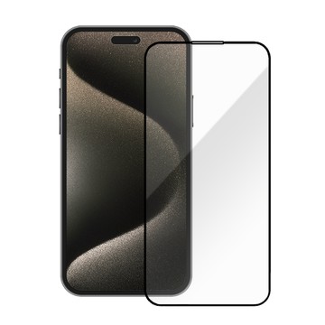 防摔專家 金剛盾 iPhone 15 Pro Max 2.5D 滿版鋼化玻璃保護貼-黑