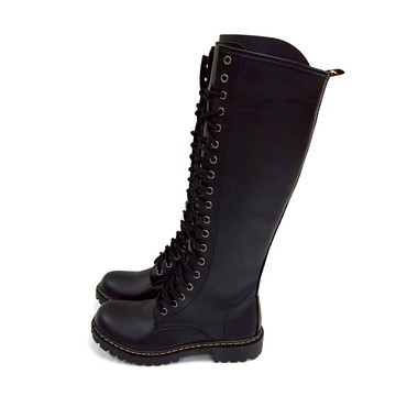 Material瑪特麗歐 T7710 一般碼23-25(另有加大碼) 女鞋 長靴 MIT率性綁帶長靴