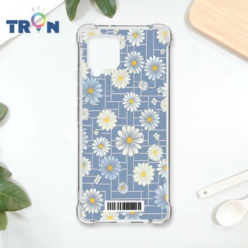 TRON 三星 A42 方格小雛菊花朵 四角防摔載具殼 軟殼 手機殼
