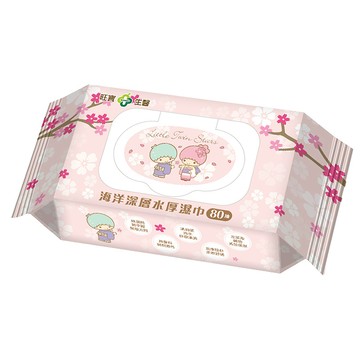 【旺寶生醫】海洋深層水厚濕巾（加蓋）-春日櫻語 80抽
