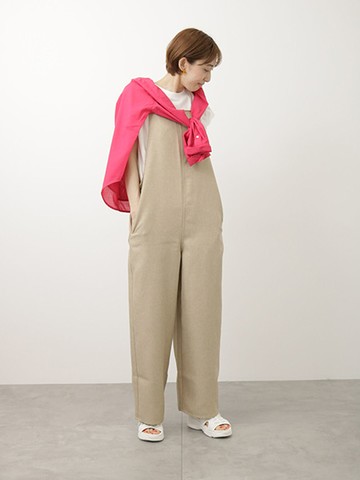 後鬆緊腰吊帶綁帶設計連身褲(FD36L0F0680) - Te chichi