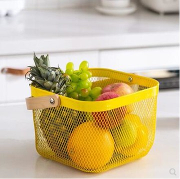摩登主婦裝零食的收納筐客廳桌面水果手提籃子鐵藝置物雜物收納籃 【林之舍】