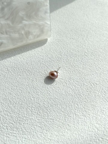 日常配搭天然淡水珍珠925純銀耳釘一圖一物