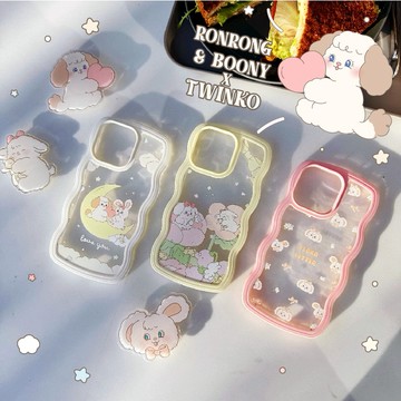 Twinko💗[CA1732]❥獨家*趙露思最愛插畫家Ronrong聯名*兔兔波浪殼/iPhone15 14 13 12
