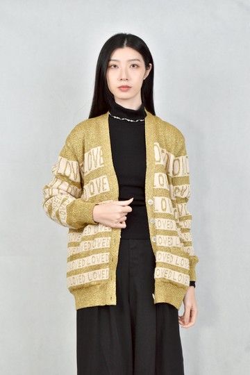 (L) gucci黃色金蔥外套