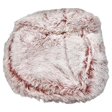 毛皇上 毛絨貝殼窩 雙層加厚保暖好睡 底部防滑 貓咪狗狗寵物通用  寶寶粉  XL 直徑65cm  1個
